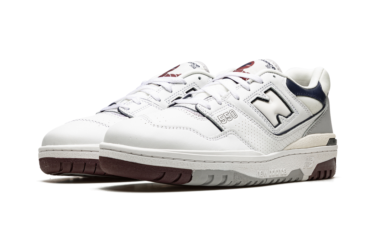 Overkicks - New Balance 550 White Natural Indigo Burgundy (BB550PWB) - vista trasera