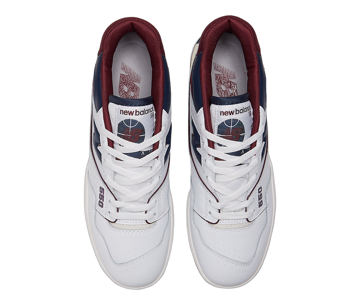 Overkicks - New Balance 550 White Navy NB Burgundy (BB550NCD) - par completo