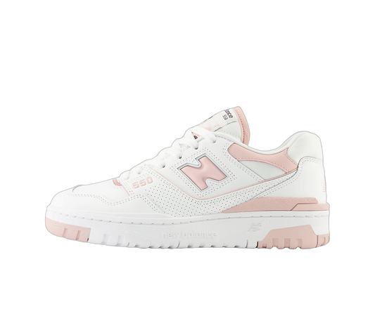 Overkicks - New Balance 550 White Pink Sand (Womens) (BBW550BP) - vista lateral
