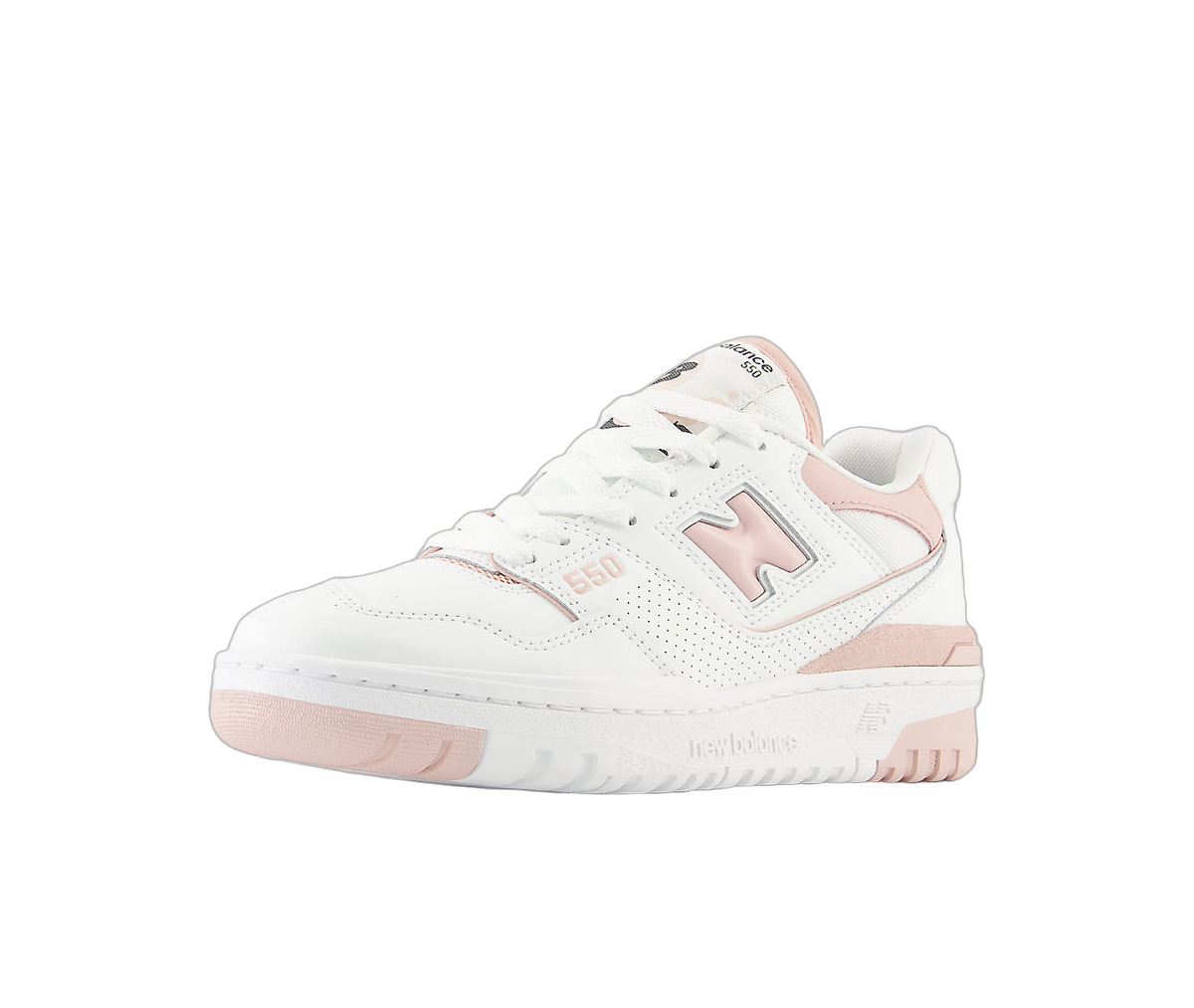 Overkicks - New Balance 550 White Pink Sand (Womens) (BBW550BP) - vista trasera