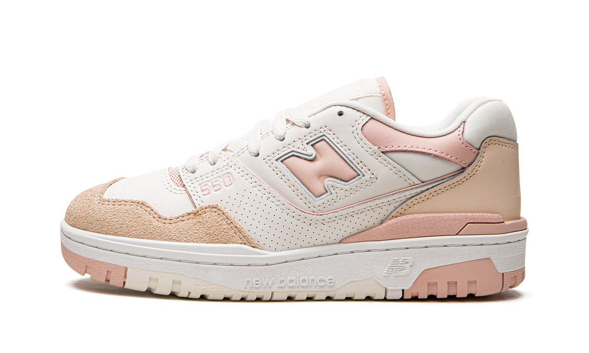 Overkicks - New Balance 550 White Pink (Womens) (BBW550WP) - vista lateral