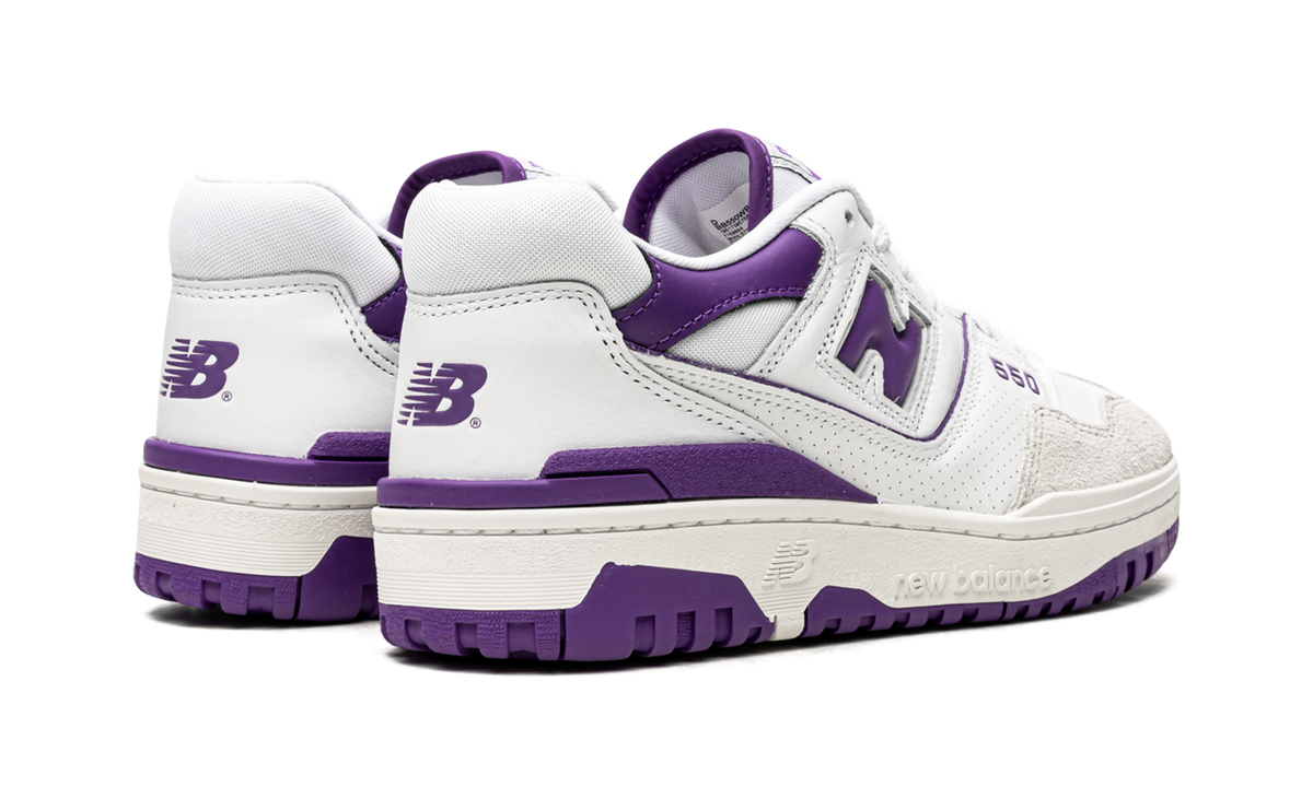 Overkicks - New Balance 550 White Purple (BB550WR1) - par completo