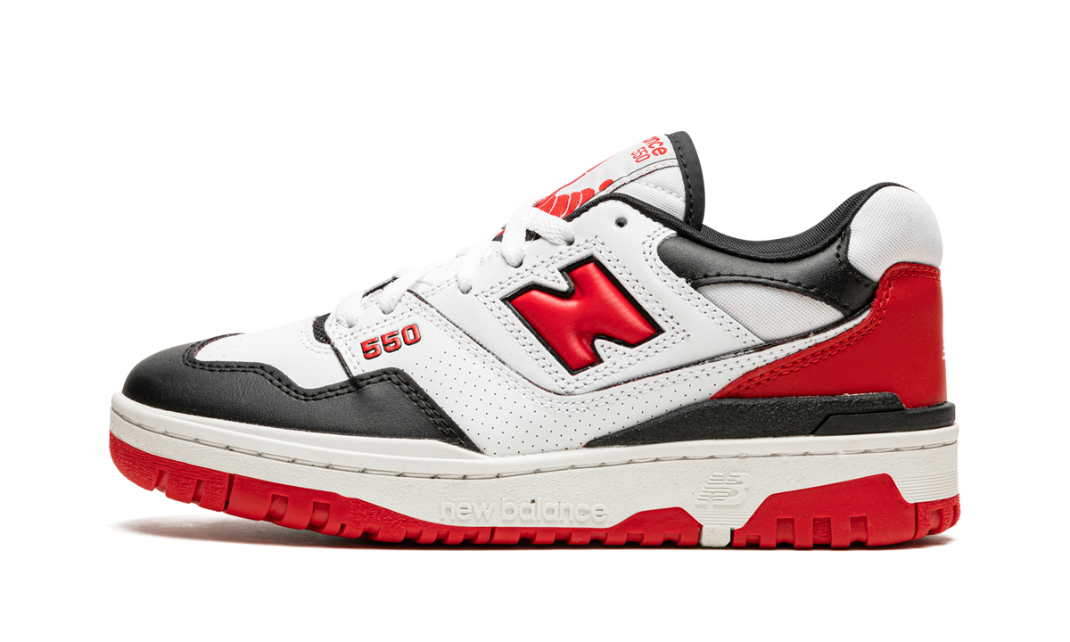 Overkicks - New Balance 550 White Red Black (BB550HR1) - vista lateral