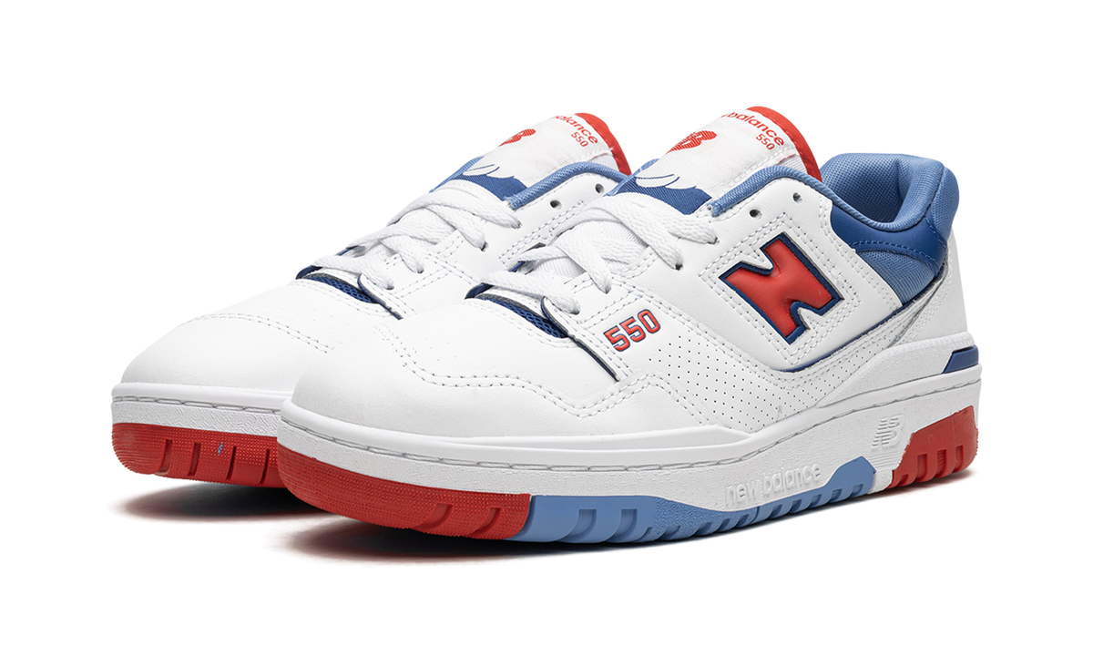 Overkicks - New Balance 550 White True Red Atlantic Blue (BB550NCH) - vista trasera