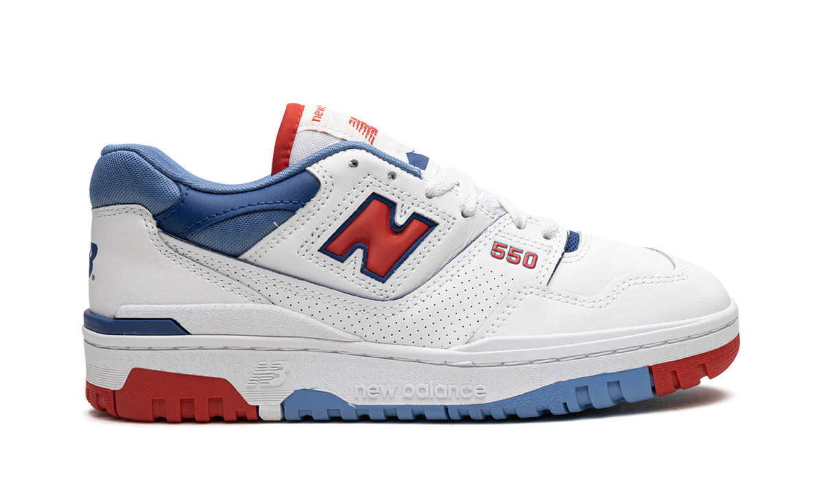 Overkicks - New Balance 550 White True Red Atlantic Blue (BB550NCH) - detalle talón