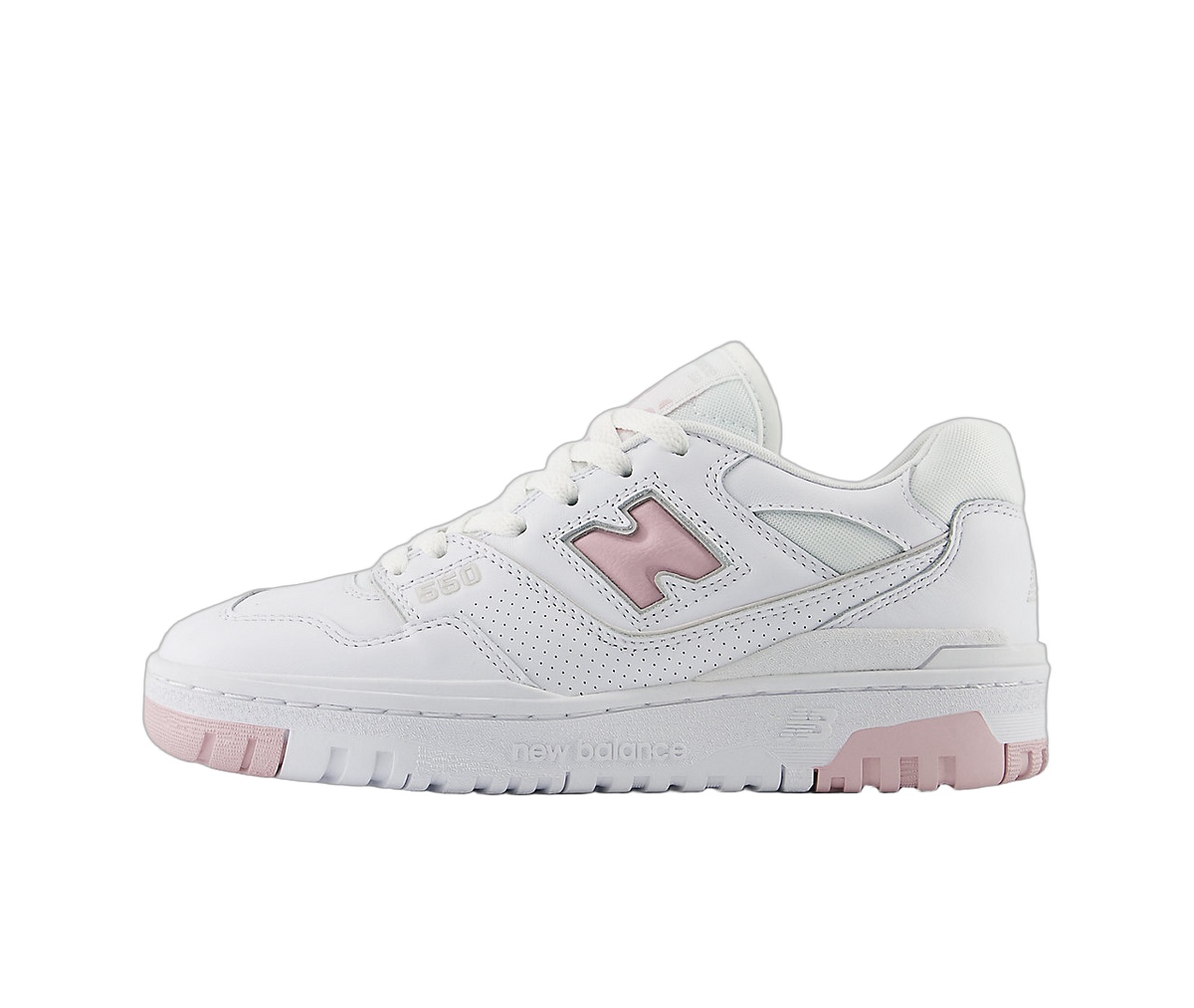 Overkicks - New Balance 550 White Twilight Haze (Womens) (BBW550VC) - vista lateral