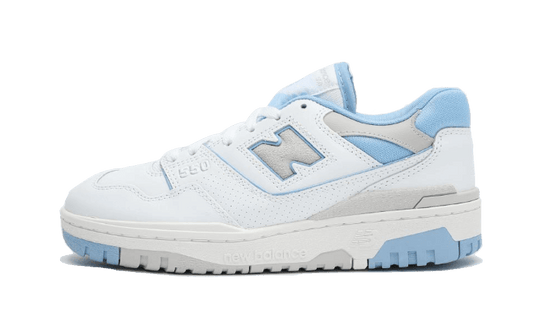 Overkicks - New Balance 550 White University Blue (Womens) (BBW550JC) - vista lateral