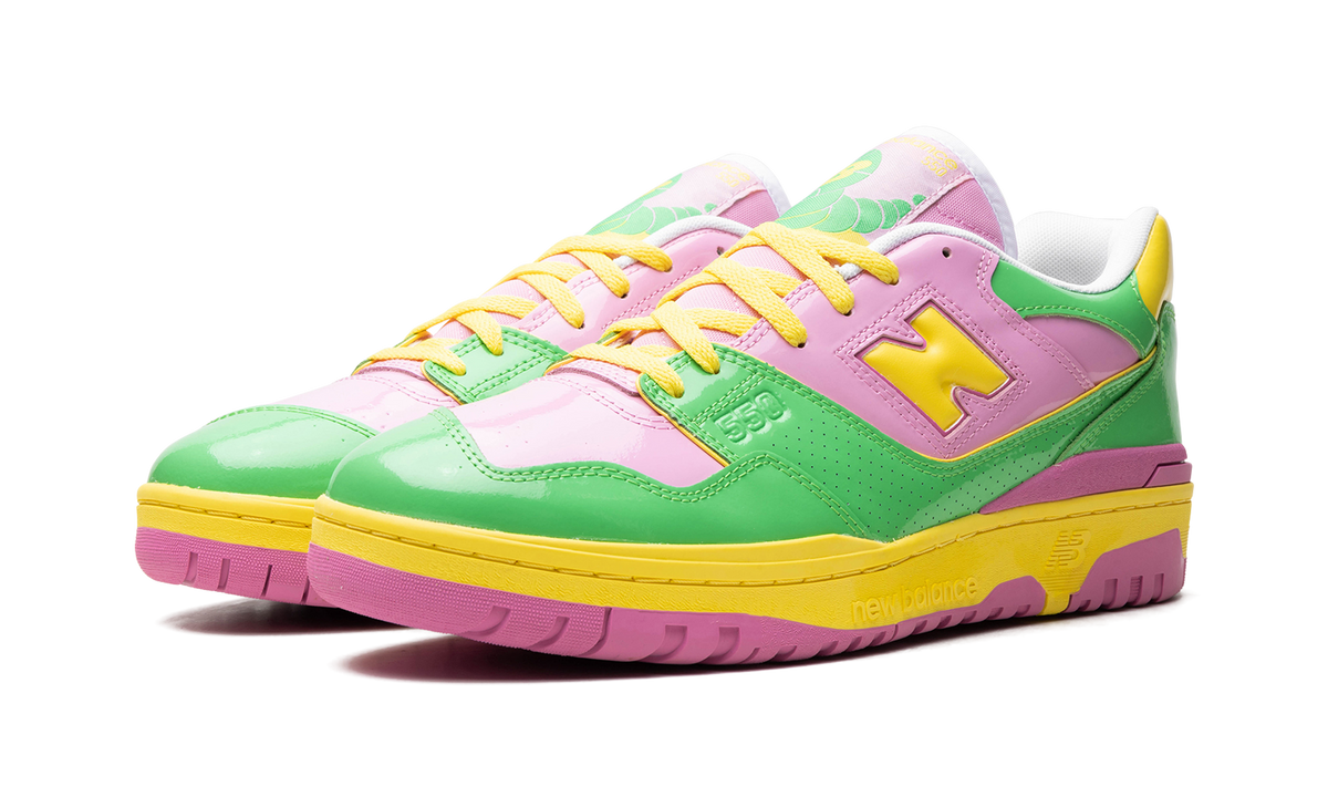 Overkicks - New Balance 550 Y2K Patent Leather Pack Pink Green (BB550YKA) - vista trasera