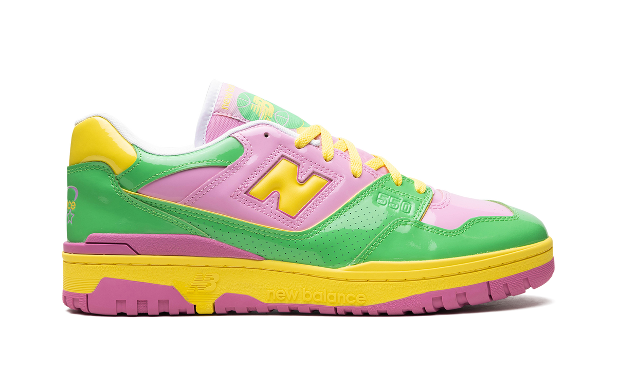 Overkicks - New Balance 550 Y2K Patent Leather Pack Pink Green (BB550YKA) - detalle talón