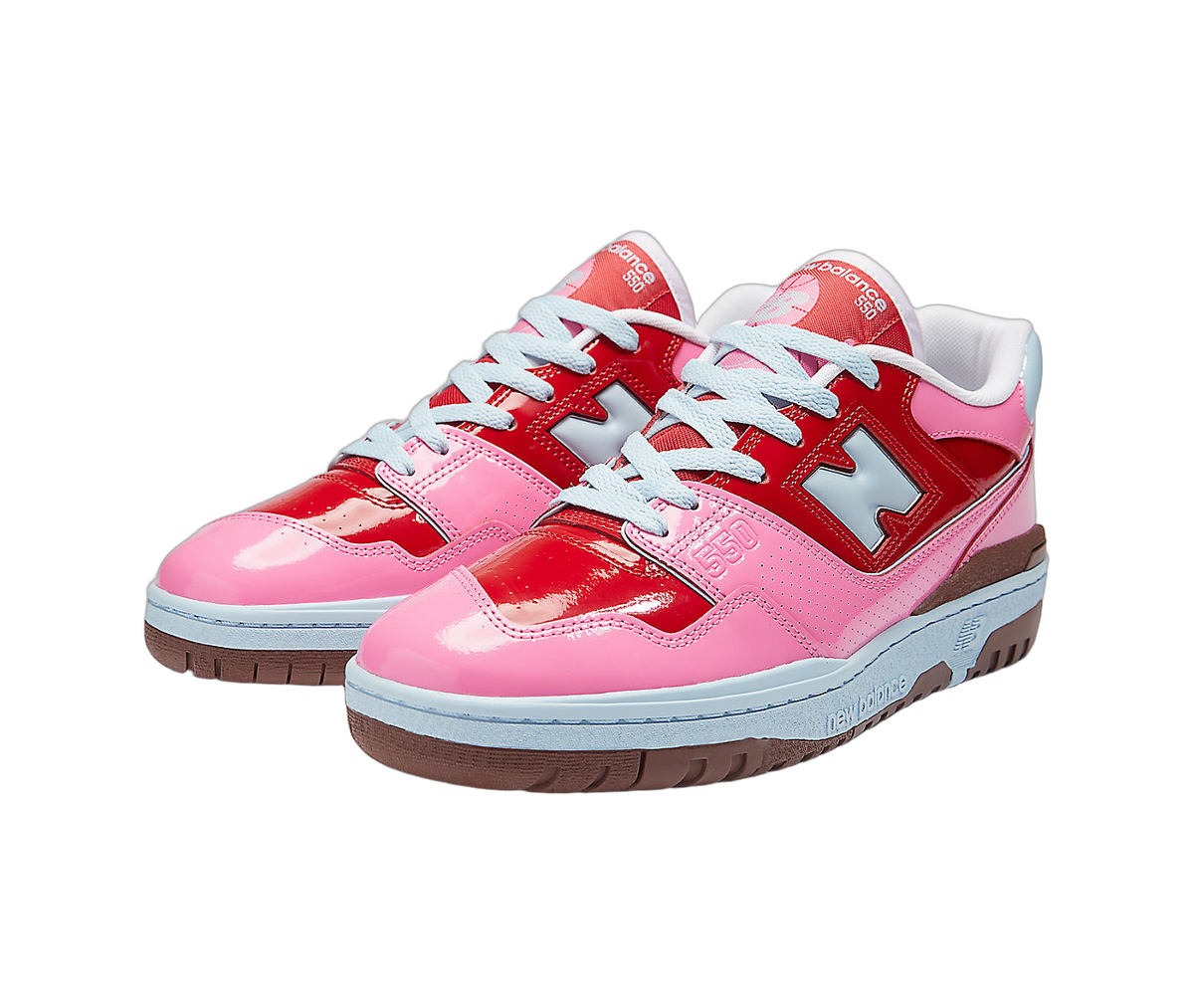 Overkicks - New Balance 550 Y2K Patent Leather Pack Red Pink (BB550YKC) - vista trasera