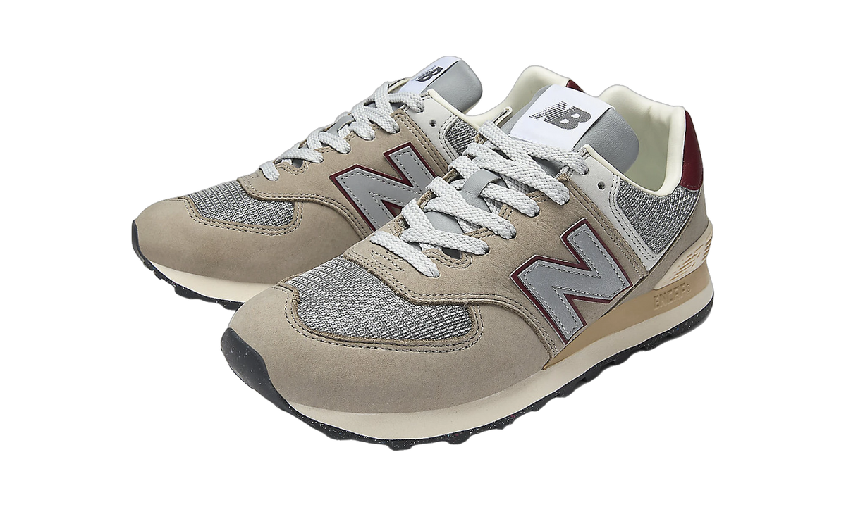 Overkicks - New Balance 574 Arid Stone Monarch Burgundy (U574SKB) - vista trasera