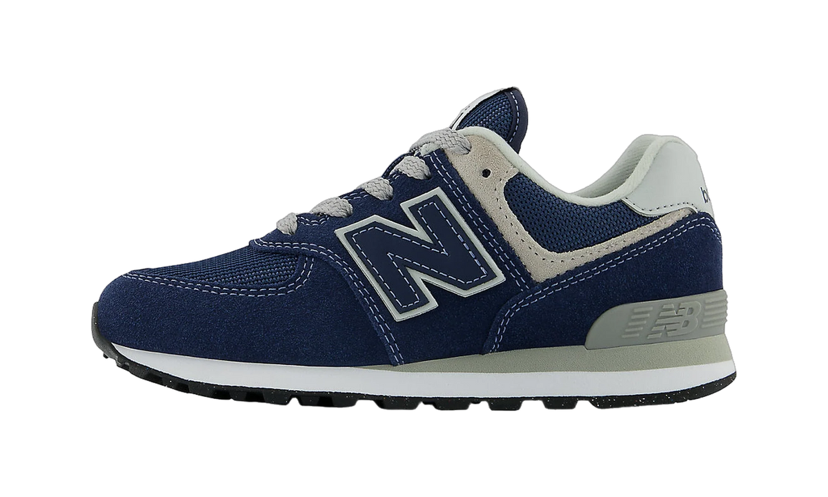 Overkicks - New Balance 574 Core Navy White (PS) (PC574EVN) - vista lateral
