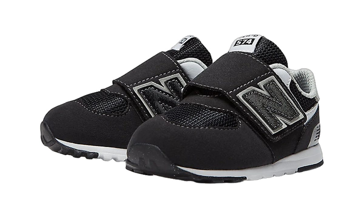 Overkicks - New Balance 574 Hook and Loop Black Silver Metallic (TD) (NW574BK) - imagen 2