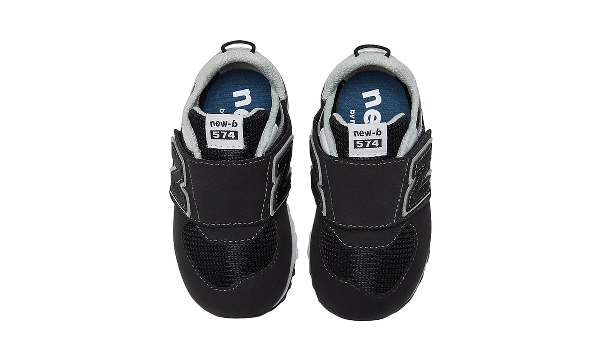 Overkicks - New Balance 574 Hook and Loop Black Silver Metallic (TD) (NW574BK) - imagen 3