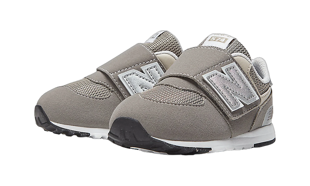 Overkicks - New Balance 574 Hook and Loop Rain Cloud Silver Metallic (TD) (NW574GR) - imagen 2
