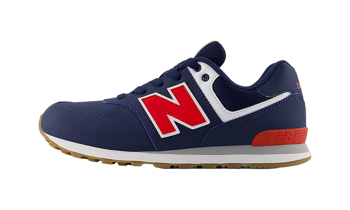 Overkicks - New Balance 574 Lace Navy Team Red (GS) (GC574NF) - vista lateral