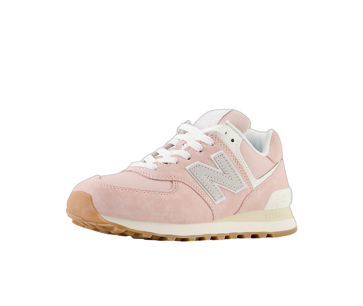 Overkicks - New Balance 574 Ligt Pink Angora (Womens) (WL574QE2) - vista trasera