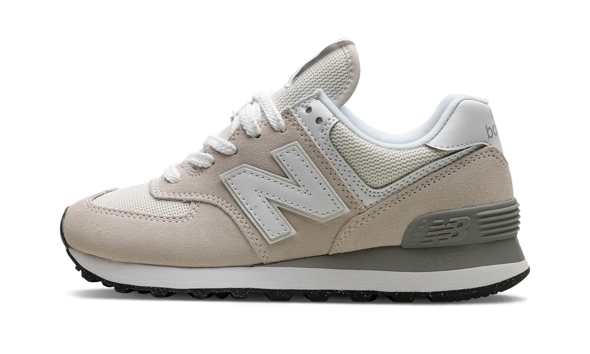 Overkicks - New Balance 574 Nimbus Cloud White (Womens) (WL574EVW) - vista lateral