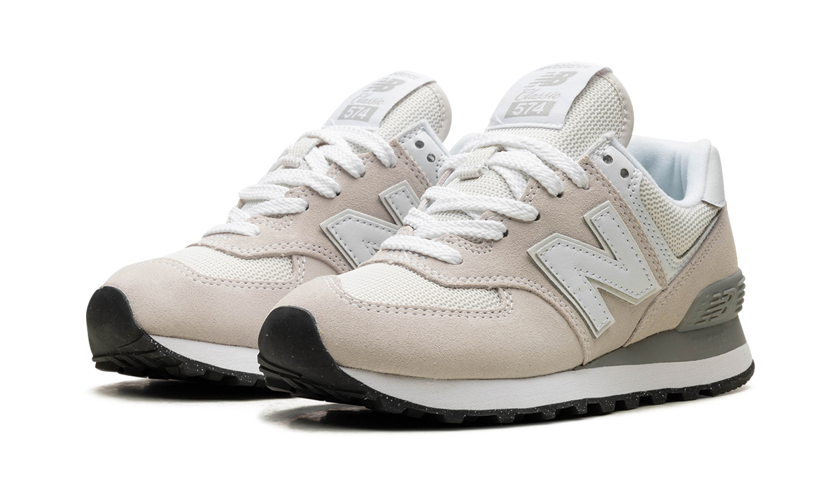 Overkicks - New Balance 574 Nimbus Cloud White (Womens) (WL574EVW) - vista trasera