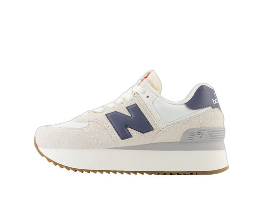 Overkicks - New Balance 574 Plus Moonbeam Dark Arctic Grey (Womens) (WL574ZQA) - vista lateral