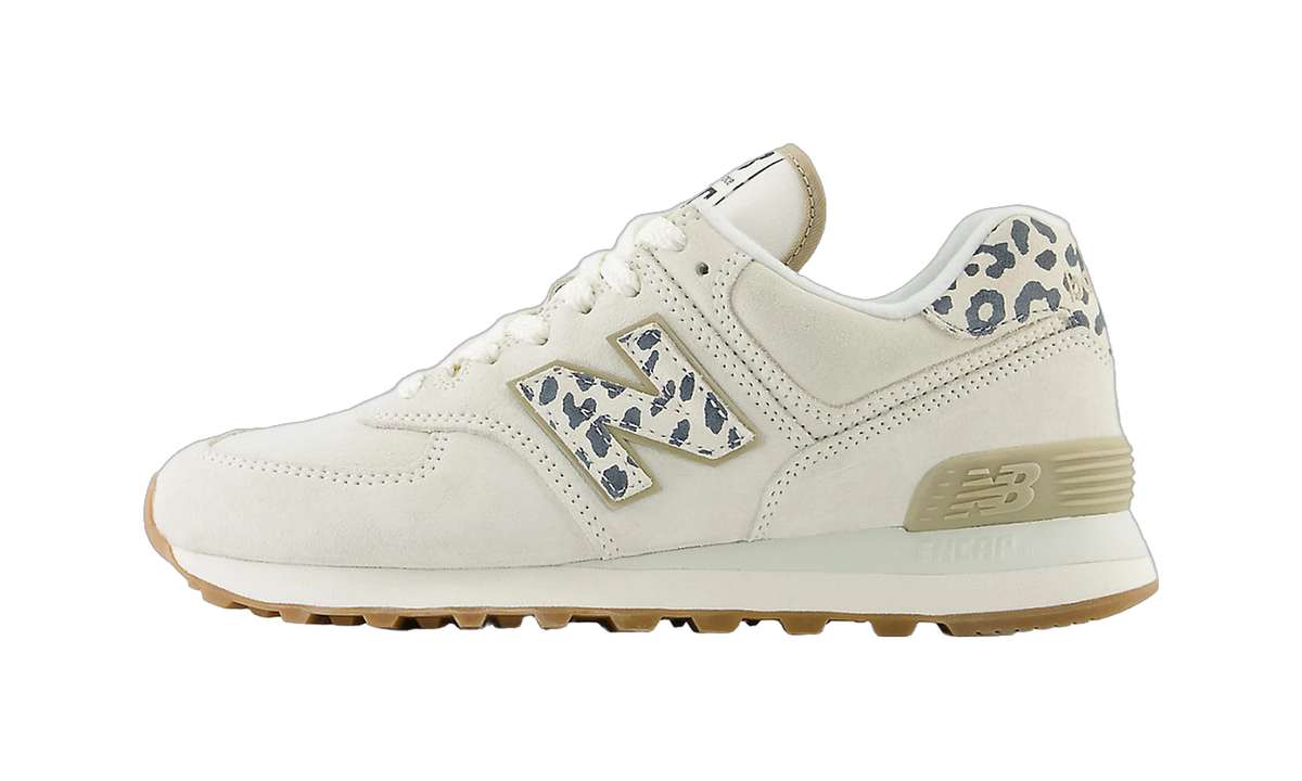Overkicks - New Balance 574 Sea Salt Leopard Gum (Womens) (WL574XD2) - vista lateral