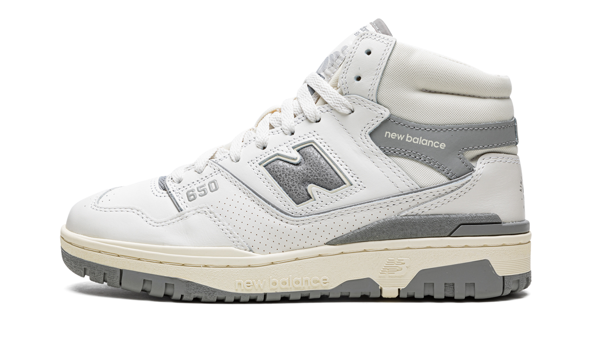 Overkicks - New Balance 650R Aime Leon Dore White Grey (BB650RA1) - vista lateral