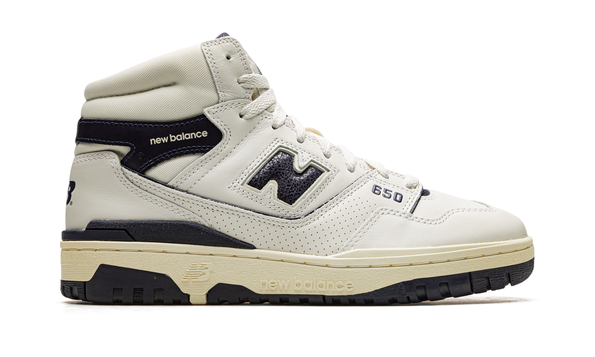 Overkicks - New Balance 650R Aime Leon Dore White Navy (BB650RD1) - detalle talón