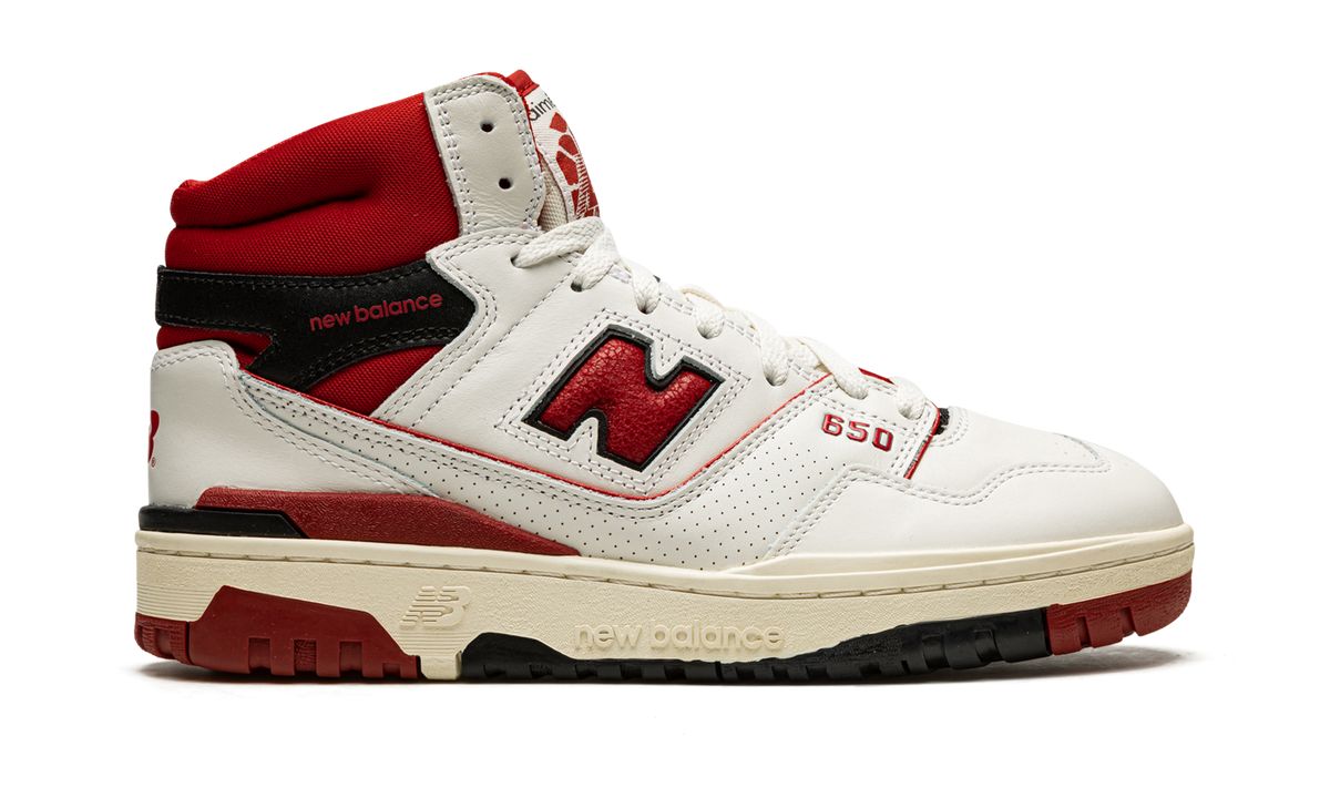 Overkicks - New Balance 650R Aime Leon Dore White Red (BB650RE1) - detalle talón