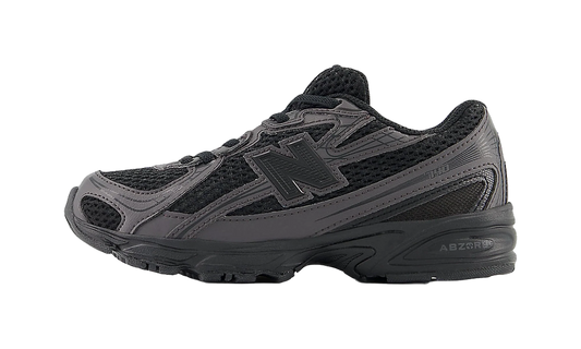 Overkicks - New Balance 740 Bungee Lace Black Cement (PS) (PZ740BO) - vista lateral