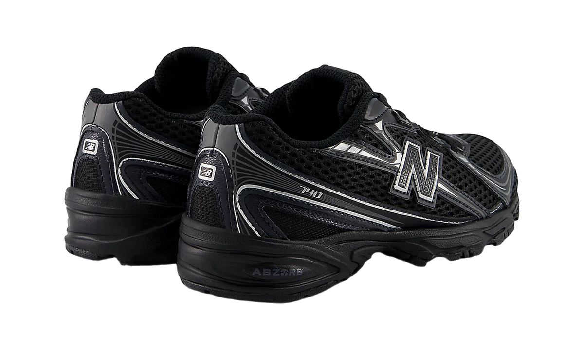 Overkicks - New Balance 740 Bungee Lace Black Grey Silver (PS) (PZ740BM) - imagen 3
