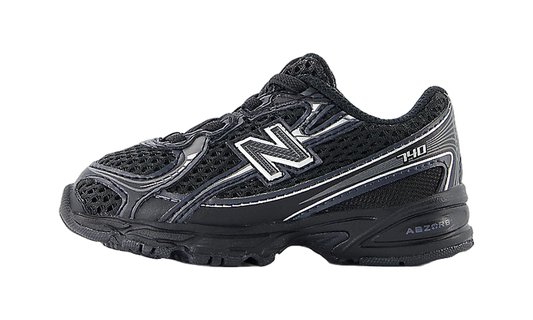 Overkicks - New Balance 740 Bungee Lace Black Silver Metallic (TD) (IZ740BM) - vista lateral