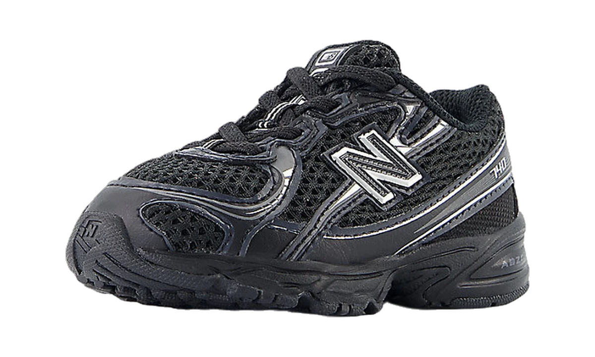 Overkicks - New Balance 740 Bungee Lace Black Silver Metallic (TD) (IZ740BM) - imagen 2