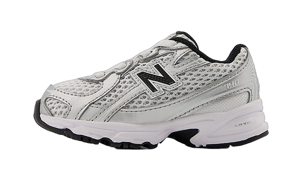 Overkicks - New Balance 740 Bungee Lace Silver Metallic Black (TD) (IZ740NW) - vista lateral