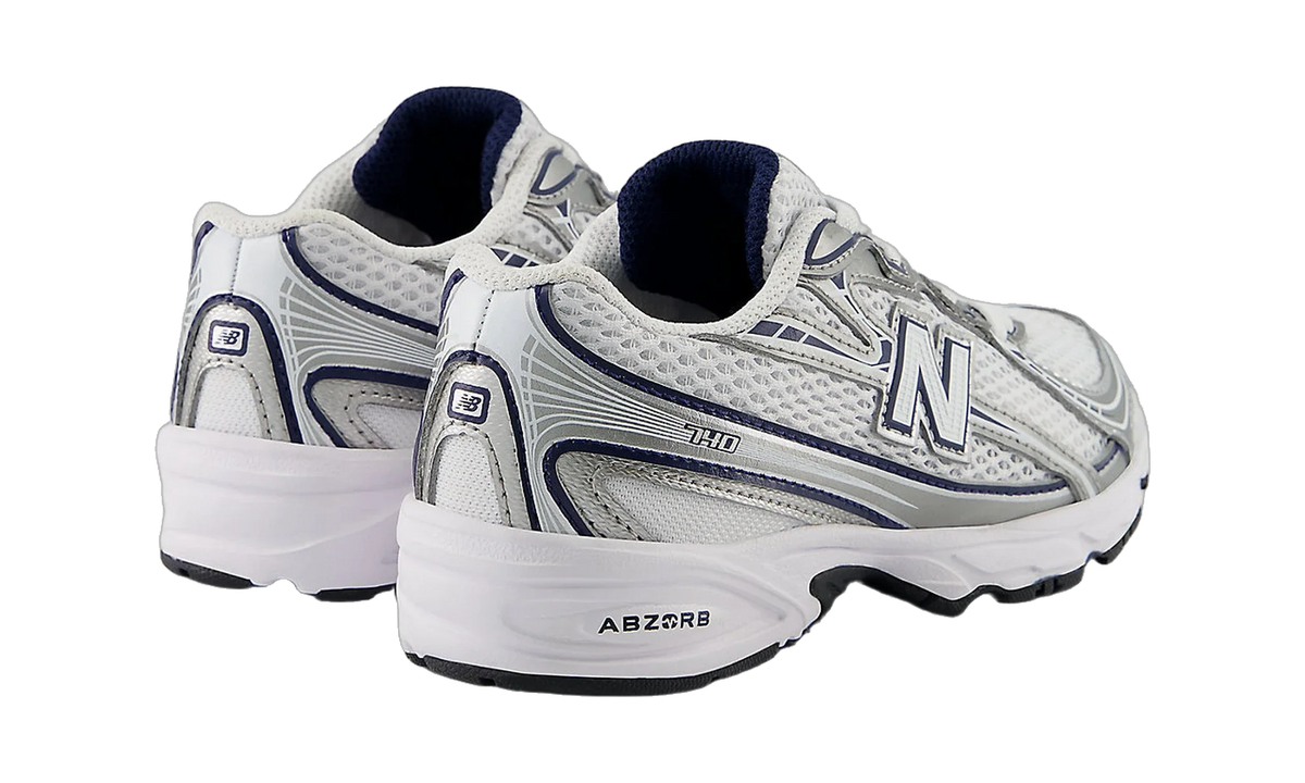 Overkicks - New Balance 740 Bungee Lace White Metallic Silver Navy (PS) (PZ740WN) - imagen 3