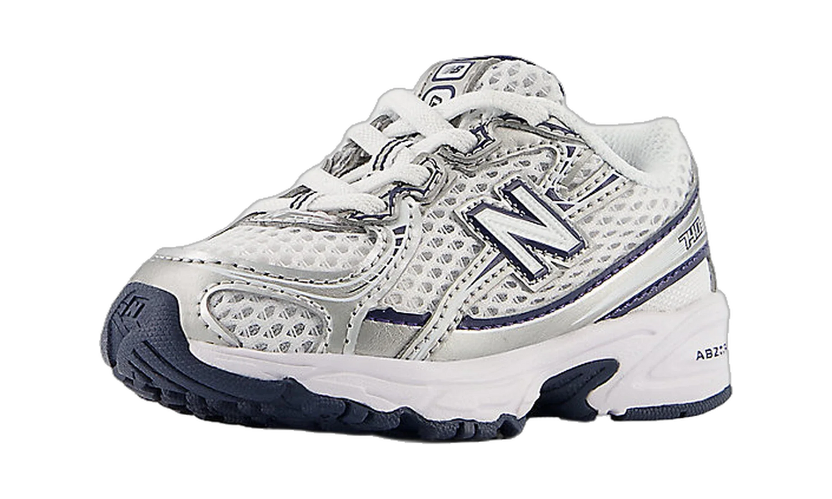 Overkicks - New Balance 740 Bungee Lace White Navy Silver (TD) (IZ740WN) - imagen 2