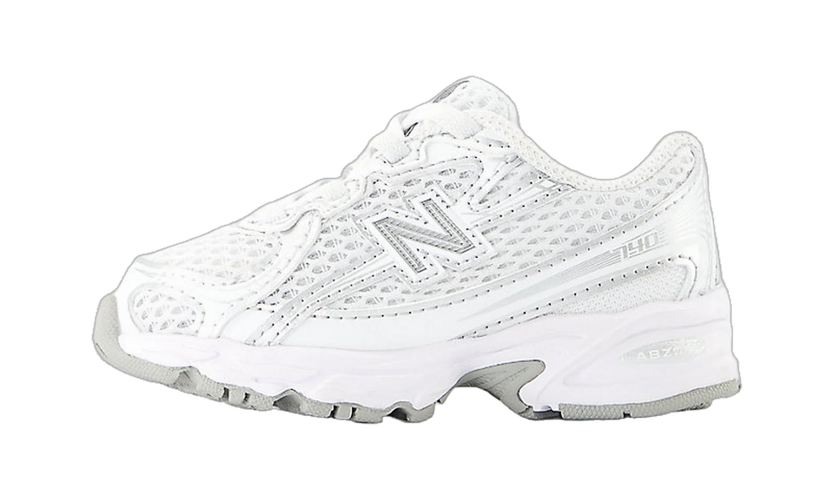 Overkicks - New Balance 740 Bungee Lace White Silver Metallic (TD) (IZ740WM) - vista lateral