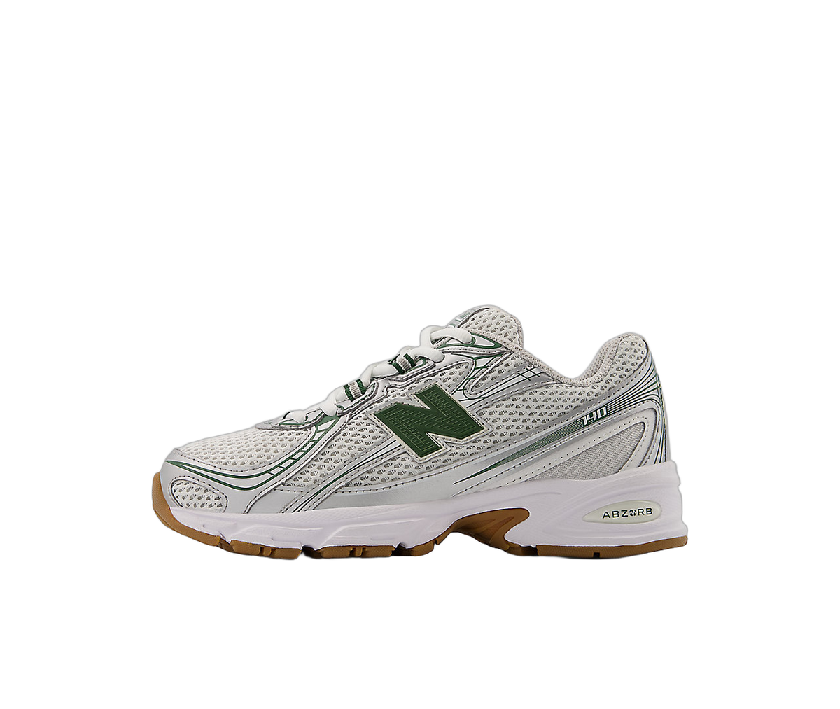 Overkicks - New Balance 740 Silver Metalic Dark Alpine Green (GS) (GR740SF) - vista lateral
