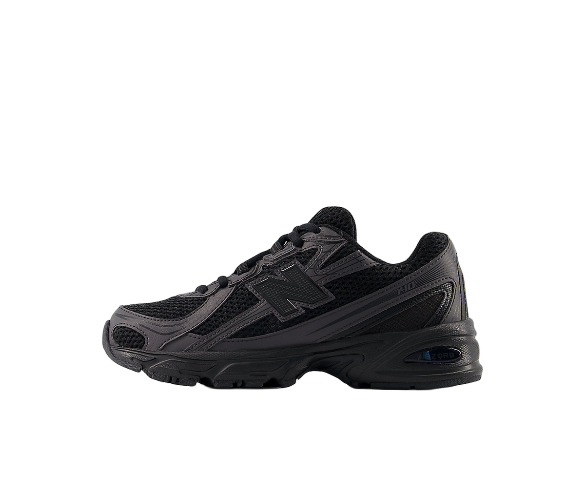 Overkicks - New Balance 740 Triple Black (GS) (GR740BO) - vista lateral