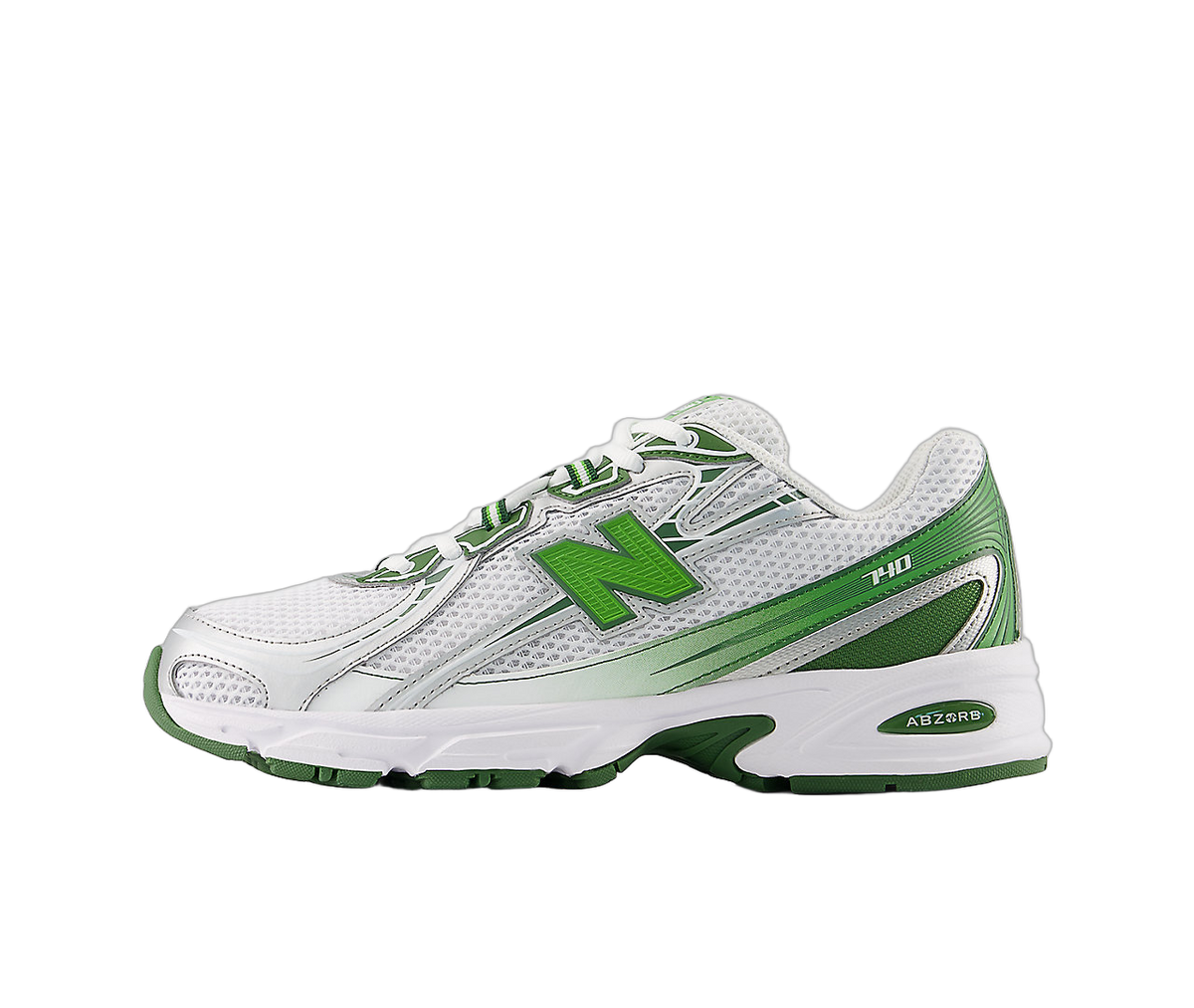 Overkicks - New Balance 740 White Alpine Green Silver Metallic (U740GH2) - vista lateral