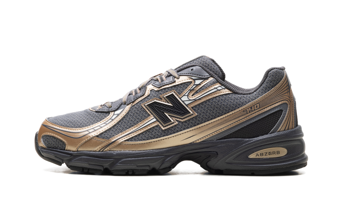 Overkicks - New Balance 740v2 Black Castlerock Gold Metallic (U740BD2) - vista lateral