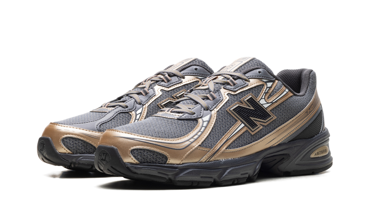 Overkicks - New Balance 740v2 Black Castlerock Gold Metallic (U740BD2) - vista trasera