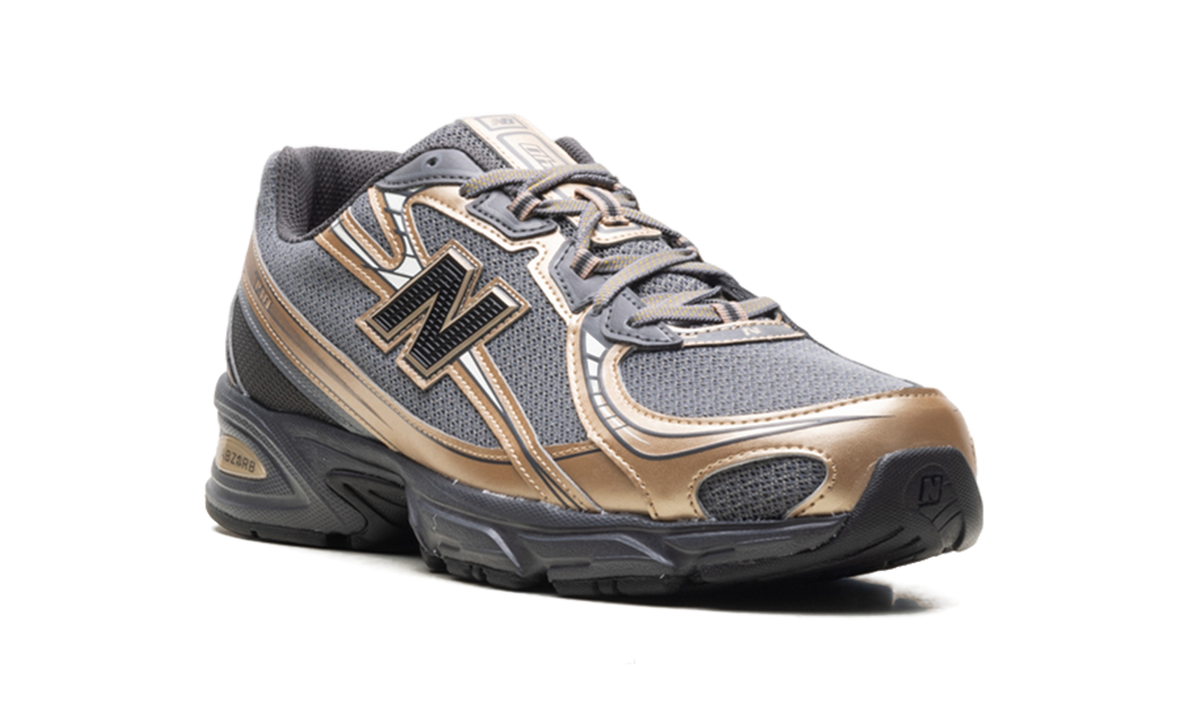 Overkicks - New Balance 740v2 Black Castlerock Gold Metallic (U740BD2) - detalle lateral interior