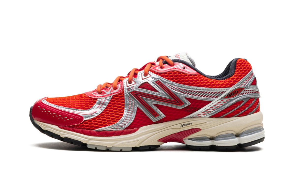 Overkicks - New Balance 860v2 Aimé Leon Dore Red Grey (ML860DD2) - vista lateral