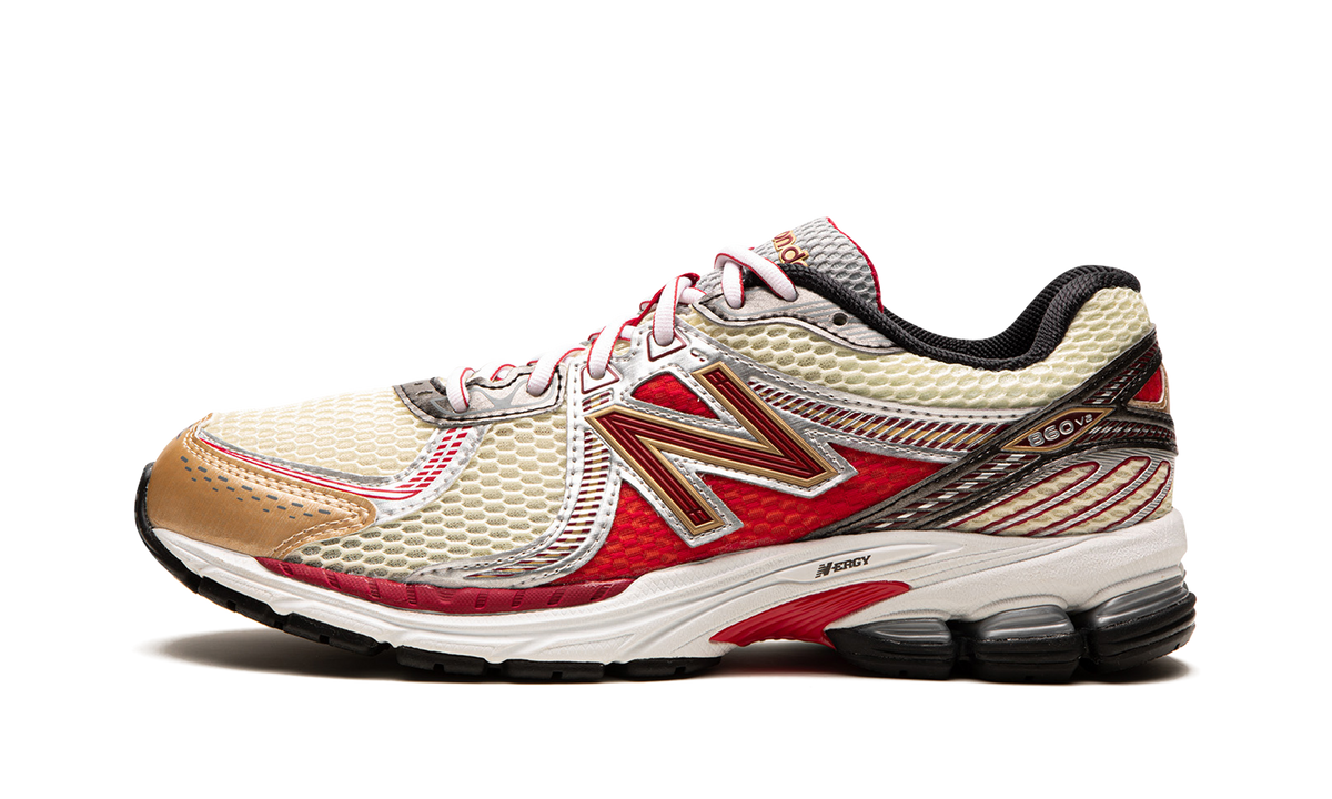 Overkicks - New Balance 860v2 Aime Leon Dore Red (ML860AD2) - vista lateral