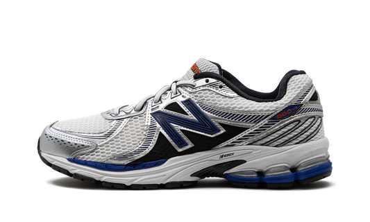 Overkicks - New Balance 860v2 White Team Royal Silver (ML860XB) - vista lateral