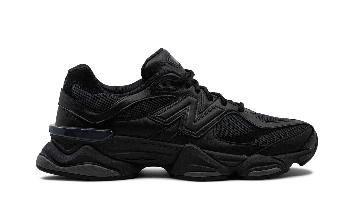 Overkicks - New Balance 9060 Triple Black Leather (U9060NRI) - vista superior