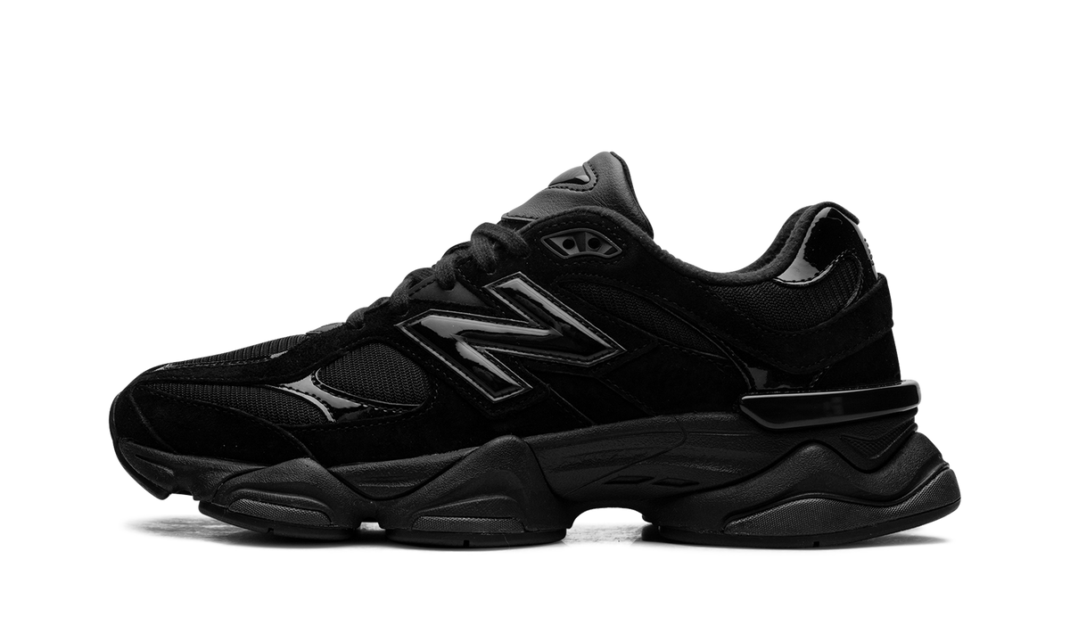 Overkicks - New Balance 9060 Triple Black Patent (U9060ZBO) - vista lateral