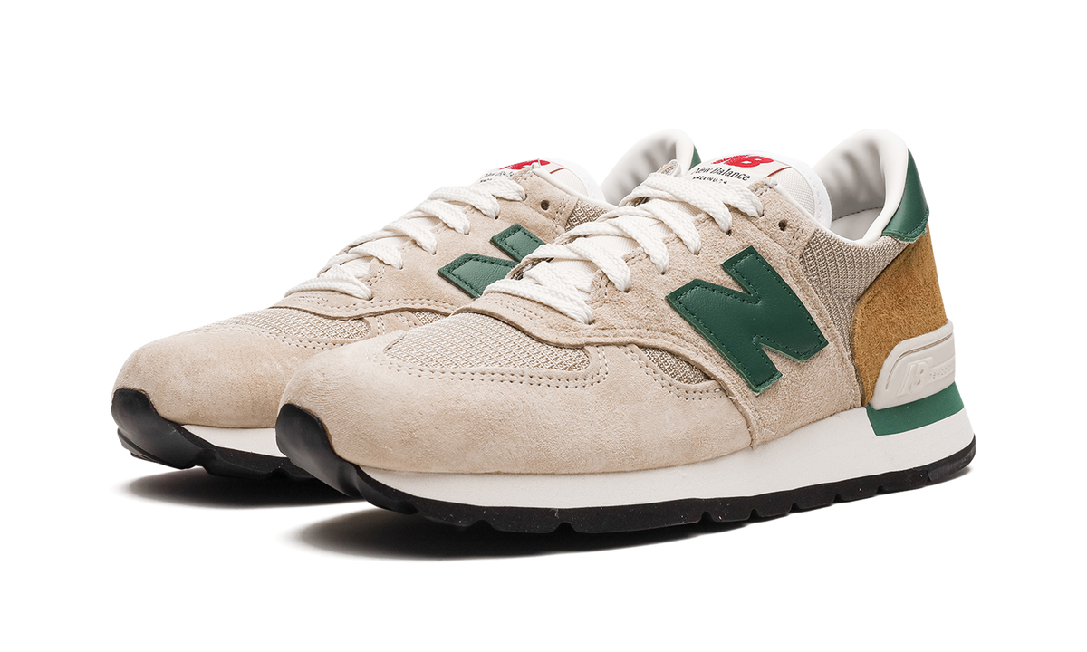 Overkicks - New Balance 990v1 MiUSA Tan Green (M990TG1) - vista trasera