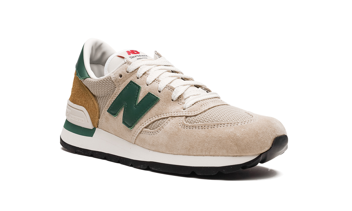 Overkicks - New Balance 990v1 MiUSA Tan Green (M990TG1) - detalle lateral interior
