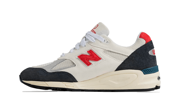 Overkicks - New Balance 990v2 MiUSA Teddy Santis Navy Sea Salt (M990TA2) - vista lateral